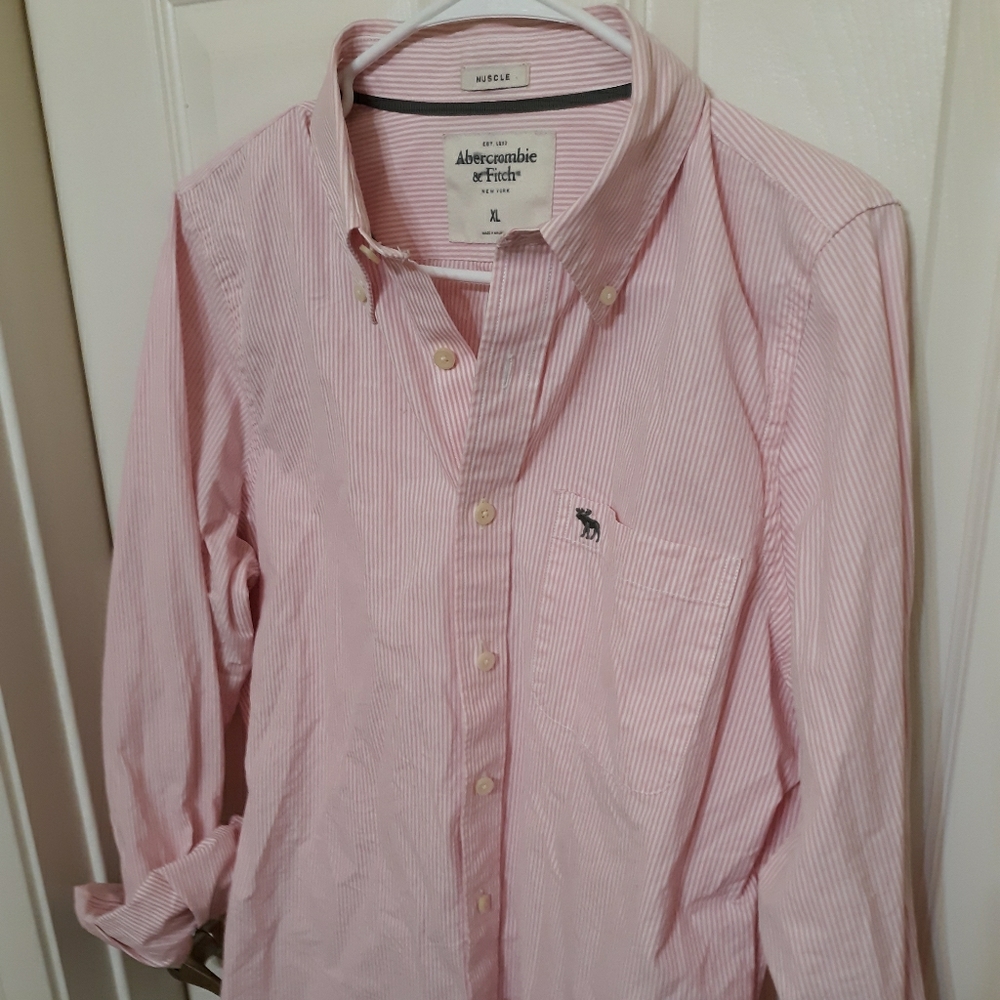 Abercrombie & Fitch Men's Striped Casual Button XL